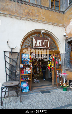 Marionetten Shop außen Ungelt Hof Altstadt Prag Tschechische Republik Europa Stockfoto