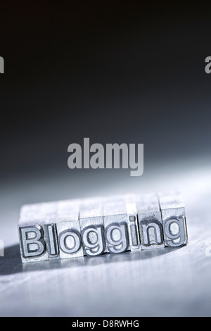 Blogging Titel Wort Buchdruck Konzepte Stockfoto