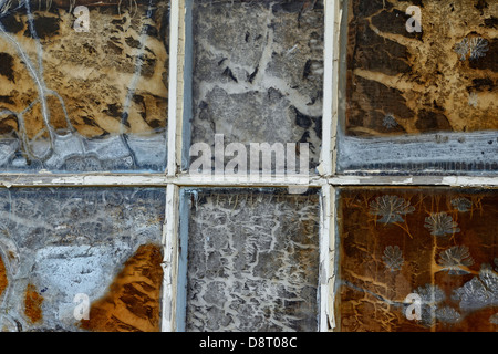 S out-Gebäude Details gerissenen Fensterscheiben Culbertson Montana USA Stockfoto