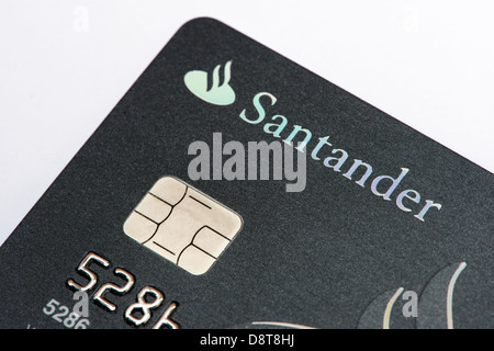 Eine Nahaufnahme von Santander Bank Kreditkarte Stockfoto