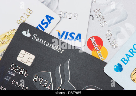 Eine Sammlung von Kreditkarten Stockfoto