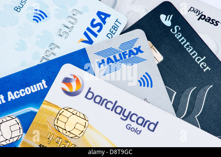 Eine Sammlung von Kreditkarten Stockfoto