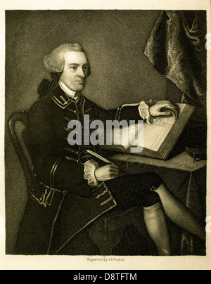 John Hancock (1737 – 1793), politischer Führer während der amerikanischen Revolution, Unterzeichner der Unabhängigkeitserklärung, Porträt, 1859 Stockfoto