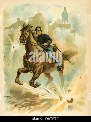 Ca. 1900 Farblitho drucken "Grant im Mexikanisch-Amerikanischen Krieg," 1846 – 1848. Stockfoto