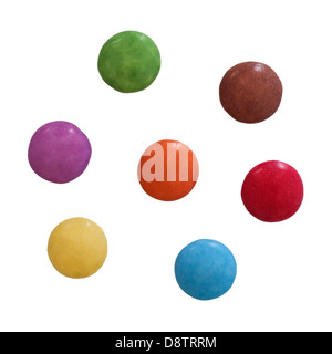 Eine Auswahl von Nestle Smarties auf weißem Hintergrund Stockfoto