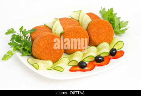 Rohe Koteletts in Panade - zubereitete Speisen Stockfoto