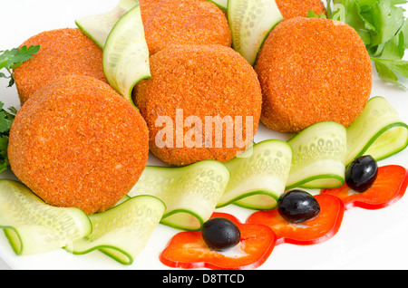 Koteletts in Panade - zubereitete Speisen Stockfoto