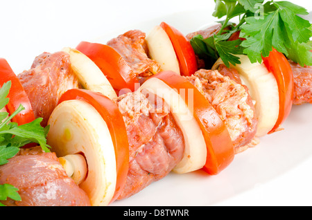 Rohe Schaschlik Stockfoto