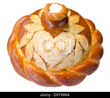 rundes Brot Hochzeit Stockfoto