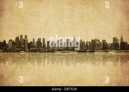 Grunge Bild der Skyline von New york Stockfoto