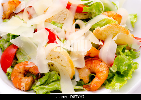 Garnelen Caesar Salat Stockfoto