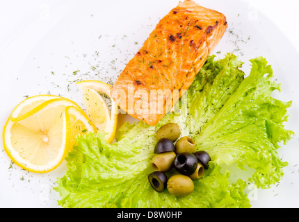 Gegrillter Lachs Stockfoto