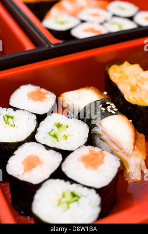 Sushi-Rollen, Makro Stockfoto