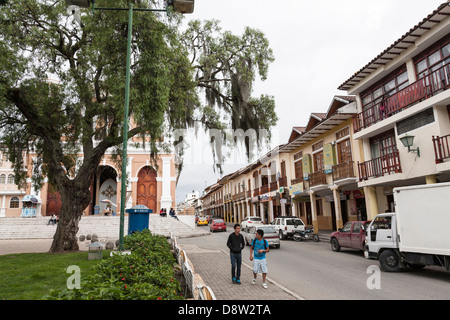 Iglesia de San Sebastian, Kirche, Plaza De La Independencia, Loja, Ecuador Stockfoto