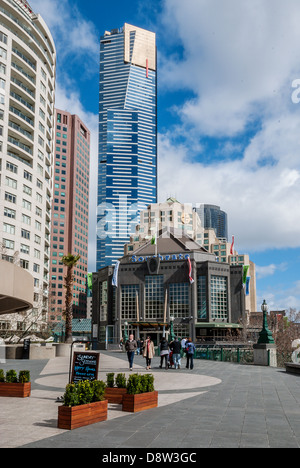 Eine Ansicht der Southbank, Teil der central Business District of Melbourne, Australien. Stockfoto