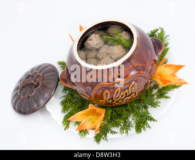 Fleischbällchen in Brühe Stockfoto