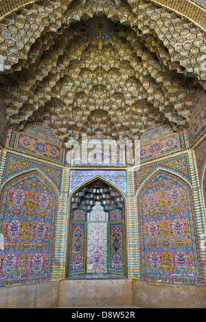 Iran, Shiraz, Nasir-Ol-Molk Moschee Stockfoto