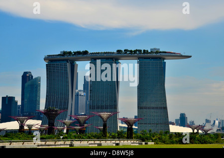 Skyline von Singapur, Marina Bay Sands Stockfoto