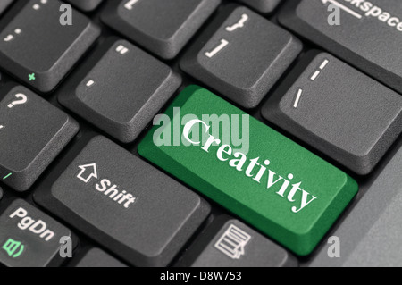 Kreativität auf Tastatur Stockfoto