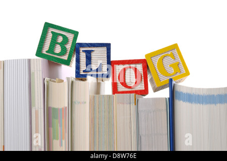 Blog-Wort zum Buch Stockfoto