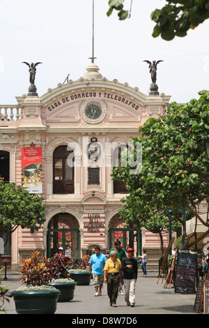 Jr. Callao Street, Central Post Office Building, Lima, Peru Stockfoto