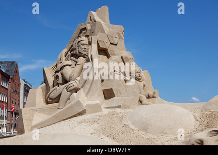 Sand Skulptur in der Science-Fiction-Thema in Kopenhagen Sand Skulptur Festival 2013 Stockfoto