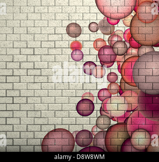 3D Mosaik Fliesen Ziegelwand mit rosa Blase Muster Stockfoto
