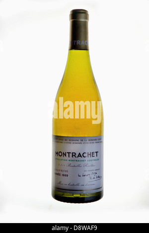 Flasche Montrachet 1989 Stockfoto