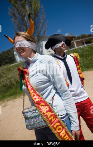 Stierkampf Durin Bachelorette und Bachelor Parteien in Madrid, Spanien. Stockfoto