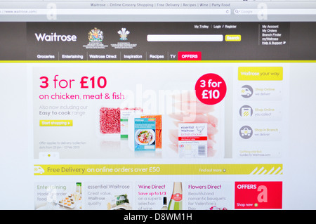 Waitrose Website - britische Supermarktkette Stockfoto