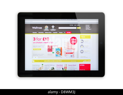 IPad - britische Supermarktkette Waitrose website Stockfoto