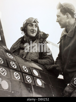 Francis S. Gabreski in Republik p-47 Stockfoto