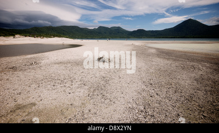 Sandstrand von See Usorisan von Mount Osore auf der Shimokita-Halbinsel Präfektur Aomori Stockfoto