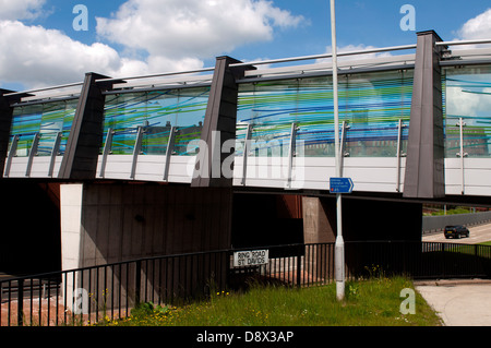 Interchange Fußgängerbrücke, Wolverhampton, West Midlands, UK Stockfoto