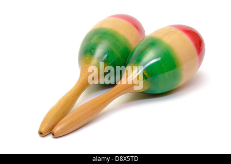 Maracas isoliert auf weißem Hintergrund Stockfoto