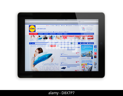 LIDL-Website auf dem iPad-Bildschirm Stockfoto