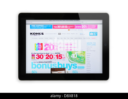 Kohls speichern online Webseite auf dem iPad Stockfoto