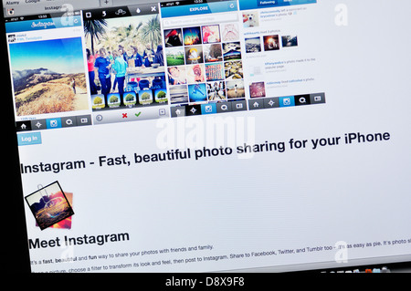 Facebook Instagram Webseite Stockfoto