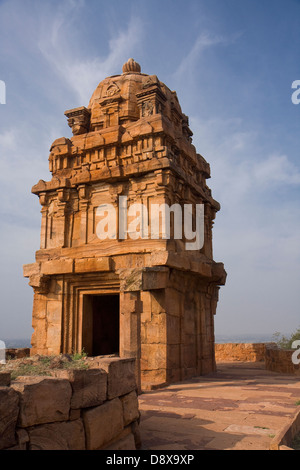 Asien, Indien, Karnataka, Badami, untere Shivalaya Tempel Stockfoto