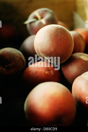 Pfirsiche, close-up. Stockfoto