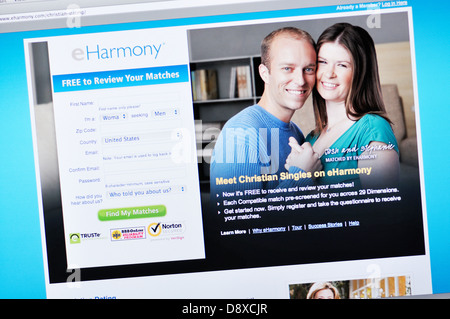 eHarmony Online-Singlebörse für Christen Stockfoto