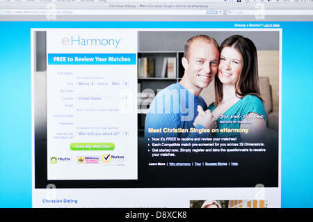 eHarmony Online-Singlebörse für Christen Stockfoto