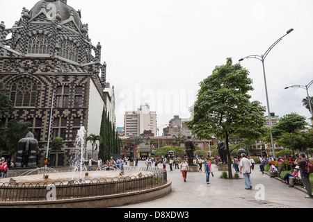 Plaza Botero, Palacio De La Cultura Rafael Uribe, Medellin, Kolumbien Stockfoto