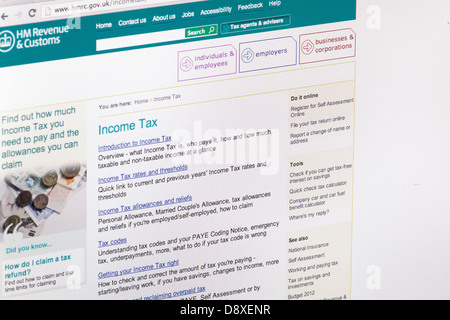HMRC - HM Revenue & Zoll Website oder Web-Seite auf einem Laptop-Bildschirm oder Computer-monitor Stockfoto