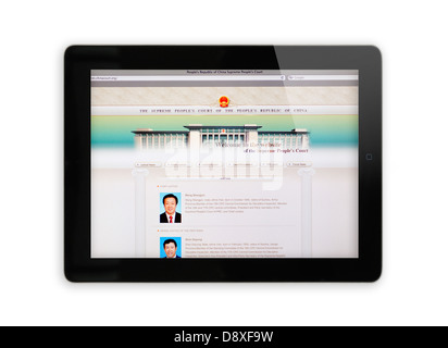 iPad-Bildschirm zeigt die chinesische Verfassung Webseite Stockfoto
