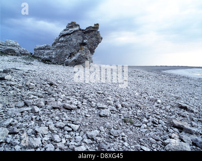 Felsformationen, Gotland, Schweden. Stockfoto