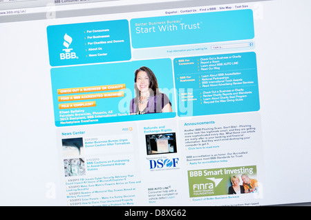 BBB - bessere Business Bureau website Stockfoto