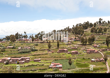 Insel Taquile, Titicacasee, Peru Stockfoto
