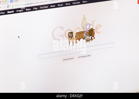 Google Search Website oder Web-Seite auf einem Laptop-Bildschirm oder Computer-monitor Stockfoto