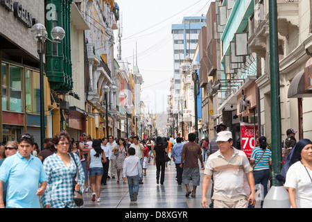Jr. De La union street, Shopping Fussgängerzone Straße, Lima, Peru Stockfoto